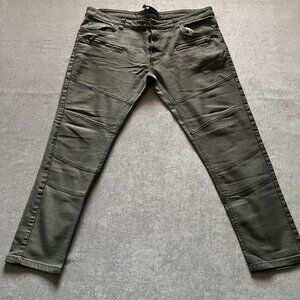 Akademiks Jeans Men 40x32 Gray Streetwear Skate Baggy Cyber Punk Zipper Y2K VTG
